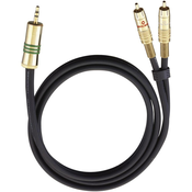 Oehlbach Priključni kabel Oehlbach, 3,5 mm moški banana konektor/2 xmoški cinch kon., črn, 1 m