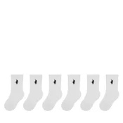 Otroške nogavice Polo Ralph Lauren 6-pack bela barva, 442974056001