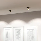Top Light Puk! 80 Move LED spot mat medeninasta/črna leča - Dnevna soba/jedilnica - Sodobni - brušena medenina, mat črna - Kovina
