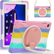 GS Otroški ovitek za Lenovo Tab M10 10.1 Gen 3, oklepljen s paščkom, večbarven