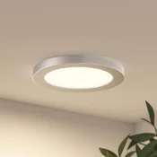Prios LED stropna svetilka Aureka, O 23 cm, srebrna, kovina - Dnevna soba/jedilnica - Sodobni - srebro - Aluminij