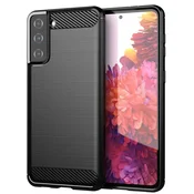 HURTEL Carbon ovitek TPU za Samsung Galaxy S21+ 5G (S21 Plus 5G) - črn