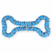 Pasja kost na vrvici – modra, 20 cm