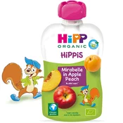 HIPP Hippis Vocni pire za decu Jabuka sa Mirabel šljivom i breskvom 12M+, 100g