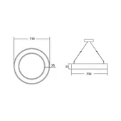 BRUMBERG Biro Krožni obroč 3,5 direktni O 75 cm vklop/izklop bela 840 - Študija/pisarna - Sodobni - Aluminij