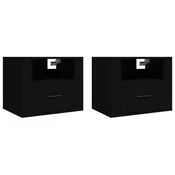 Vidaxl vidaXL Stenske nočne omarice, komplet 2 kosov, črne, 50x36x40 cm