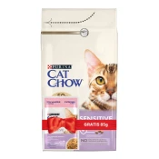 CAT CHOW Special Care Sensitive, 1,5kg + Vrecica Sensitive, s lososom, 85g