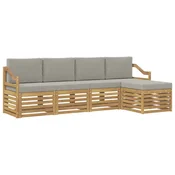 Set vanjskih sofa 5 pcs Bijela i svjetlosiva
