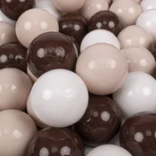 shumee KiddyMoon plastične kroglice 7 cm pastelno bež-rjavo-bele barve, komplet 700 igrač žogic