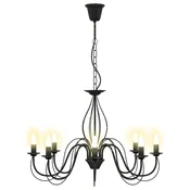 Vidaxl Nastavljiv lestenec E14 Kovina Antično črna O 78 x 101 cm