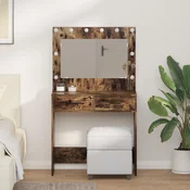 Toaletni stol s ladicama Dimljeni hrast 78,5 x 41 x 135 cm