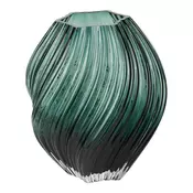 Temno zelena steklena ročno izdelana vaza (višina 23 cm) – House Nordic