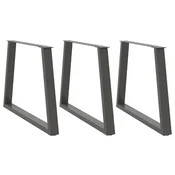Vidaxl Noge za jedilno mizo v obliki črke V, 3 kosi, antracitne, 100 x (72-73,3) cm, jeklo