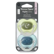 Tommee Tippee tolažilna duda - silikon , nočna, 0-6m, M, 2/1