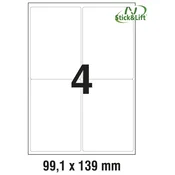 Avery Zweckform odstranljive etikete L4733REV-25, 99.1 x 139 mm, bele, 100 + 20 brezplačnih etiket/zavitek, A4, za tiskanje