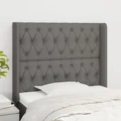 Vidaxl vidaXL Vzglavnik s krilci temno siv 93x16x118/128 cm blago