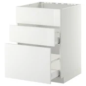 METOD / MAXIMERA Pod.ormaric sudop. i 3front/2fioke, bela/Ringhult bela, 60x60 cm