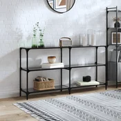Konzolni stol s crnom staklenom površinom 158,5x30x81cm celicni