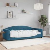 Greatstore Raztegljiva postelja modra 90x200 cm žamet