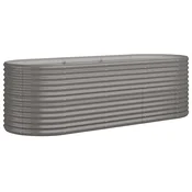 Vidaxl Visoka greda iz cinkanega jekla 224x80x68 cm siva