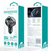 Devia ST112513 Smart Series brzi punjač za automobil 30W PD+QC 2xUSB/AUX/MP3 crni Bluetooth FM predajnik