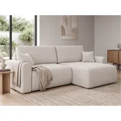 Raztegljiva dvostranska kotna sedežna garnitura NORDEN PAROS 250x140 cm, kremna