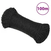 Vidaxl Delovna vrv črna 3 mm 100 m polipropilen