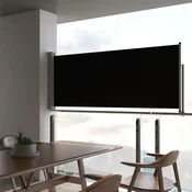 Uvlaciva bocna tenda za terasu 100 x 300 cm crna