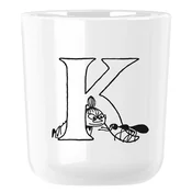 Plastični lonček MOOMIN ABC 200 ml, črka K, bela, RIG-TIG