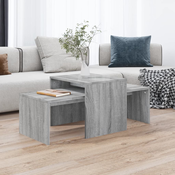 vidaXL Komplet klubskih mizic siv sonoma 100x48x40 cm konstruiran les