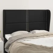 Vidaxl vidaXL Vzglavnik s krilci črne barve 147x23x118/128 cm umetno usnje