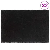 Otiraci 2 kom crni 40 x 60 cm cupavi od kokosovih vlakana