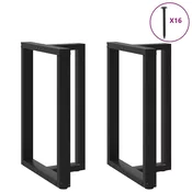 Noge za barski stol T-oblika 2 kom Crne 60x35x(90-91) cm Celik