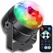 MFC DISCO KROGLA LED PROJEKTOR REFLEKTOR LASER RGB VEČBARVNI DALJINSKI UPRAVLJALNIK