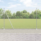 Heksagonalna ograda s betonskom osnovom 10 x 1,6 m Srebrna