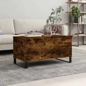 Klubska mizica dimljeni hrast 90x44,5x45 cm inženirski les