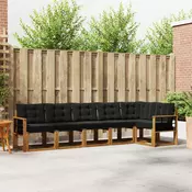 Set vanjskih sofa 6 kom. Prirodna i crna