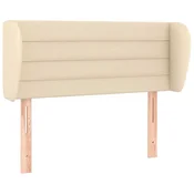 Vidaxl Vzglavje z ušesi krem 83x23x78/88 cm blago
