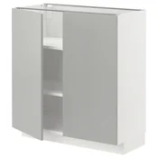 METOD Podni element s policama/2 vrata, bela/Havstorp svetlosiva, 80x37 cm