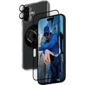 Bundle Hoops + Kaljeno steklo UWF + Hard Case + Magnetic Ring Mount za iPhone 16 Plus, PanzerGlass