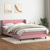 vidaXL vidaXL Box spring postelja z vzmetnico roza 160x210 cm žamet, (21791858)