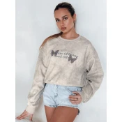 Bluza damska oversize tie-dye w motyle SPARKI szara Dstreet
