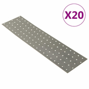 vidaXL Perforirane plošče 20 kosov 2 mm 400x100 mm pocinkano jeklo