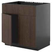 METOD Pod.elem.sudop. i 2vrata/front, Crnosiva/Sinarp smeda, 80x60 cm