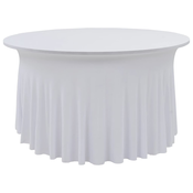 vidaXL Raztegljiva pregrinjala za mizo s krilom 2 kosa 120x74 cm bela