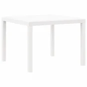 Vidaxl Vrtna miza Bela 100 x 100 x 73 cm poli ratan