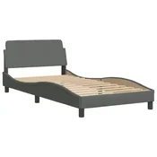 Vidaxl Posteljni okvir Dover temno siv 100x200 cm blago
