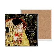 shumee Keramični podstavek, kvadraten - G. Klimt, Poljub (temno ozadje) (carmani)