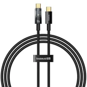 Polnilni in podatkovni 100W USB-C v USB-C kabel Baseus Explorer - 480Mbps - 1m - cluster black