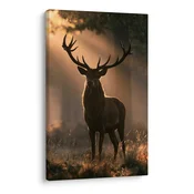 Slika mogočni jelen v gozdu - 80x120